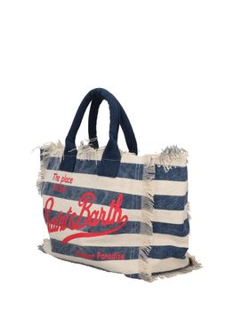 Borsa a mano Mc2 Saint Barth 03284H VANITY da donna a righe blu e bianco.
