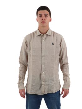 Camicia U.S.Polo ASSN.104023 0191 da uomo beige.