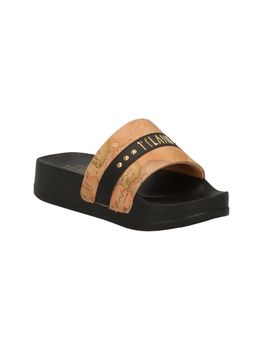 Ciabatta Alviero Martini 2200 0289 A613 da bambina nera e beige