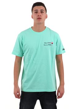 T-shirt MC2 Saint Barth 05283H da uomo verde acqua.