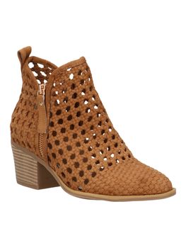 XTI Stivaletto Da Donna In Camoscio Con Tacco 7 Cm, Punta Affilata E Cerniera, Colore Marrone, Taglia 37, Vegan