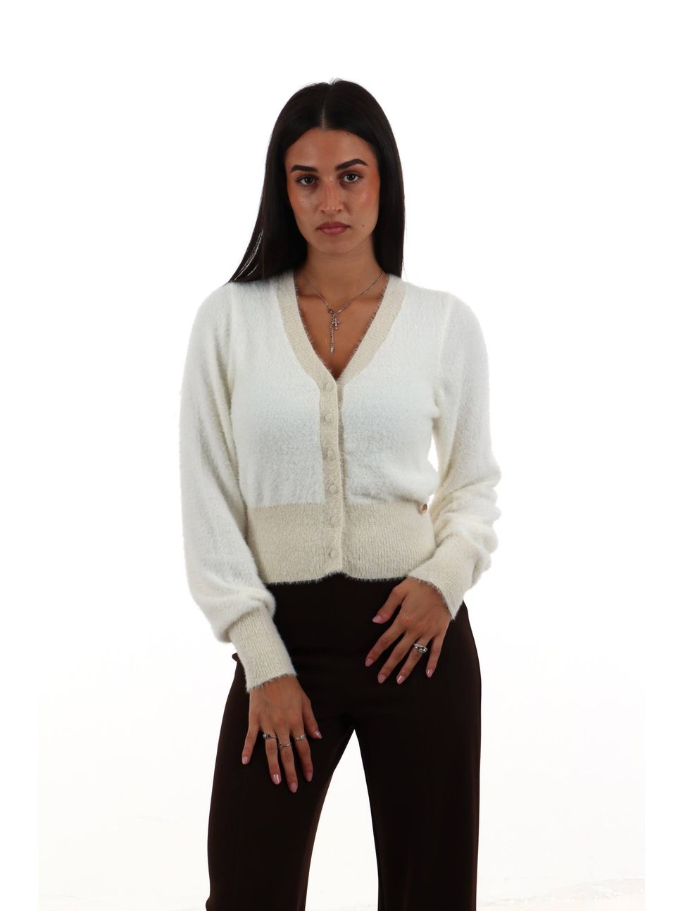 cardigan-yes-zee-m092-is00-da-donna-avorio