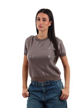 T-shirt Guess W5YR21 Z3E70 da donna brown.