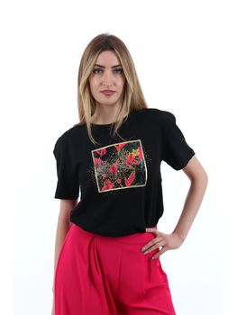 T-shirt Yes Zee T269 S100 da donna nera.