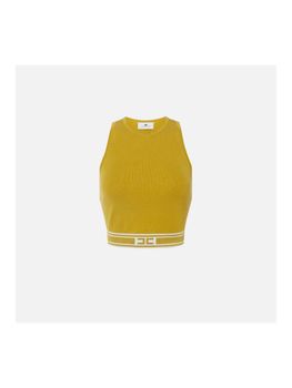 Top Elisabetta Franchi TK39S51E2 da donna curry+avorio.