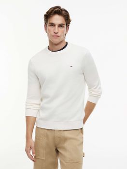 Maglione Tommy Jeans DM0DM22853 da uomo bianca.