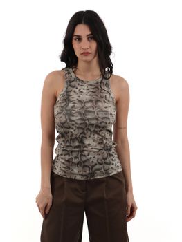 Canotta Pinko 106919 A3DP da donna beige+nero.