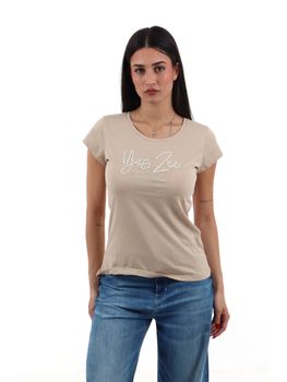 T-shirt Yes Zee T257 TQ00 da donna beige.