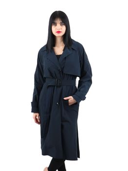 Trench Woolrich WWOU0786 da donna blu.