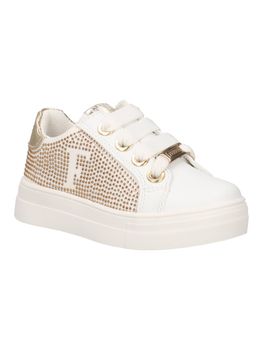 Sneaker Ferre FB-414 da bambina bianca e oro.