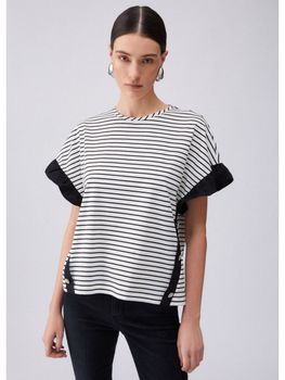 T-shirt Liu Jo WA6496J4909 da donna bianca+nera.