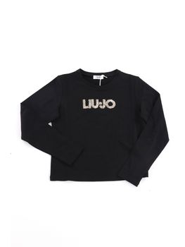 T-shirt Liu Jo GF6102JS003 da bambina nera.