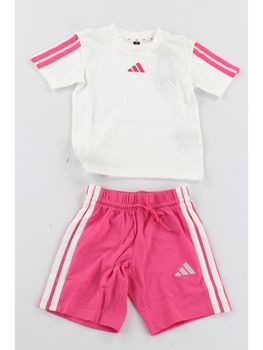 Set Adidas KC6147 da bambina bianco rosa.