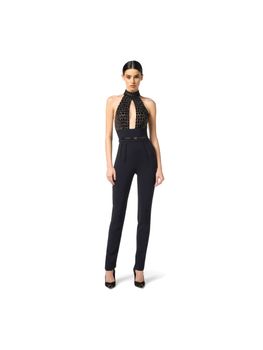 Tuta Elisabetta Franchi TU06257E2 da donna nera.
