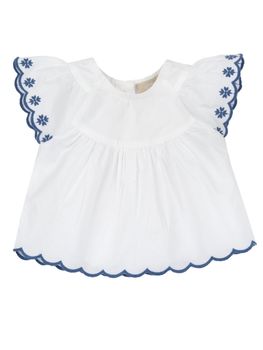 Camicia Chicco 101857 da bambina bianca blu.