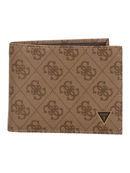 Portafoglio Guess SMVELELEA27 da uomo beige e marrone.