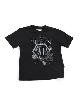 T-shirt Philipp Plein F6PHJBTH124 da ragazzo nera.