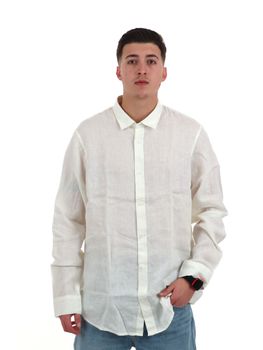 Camicia Armani Exchange XM001221 AF14619 da uomo bianca.