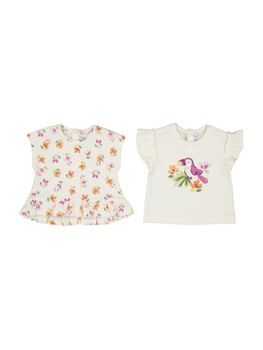 Set due T-shirt Mayoral 1047 da bambina osso.