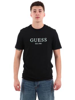 T-shirt Guess M4YI38 J1314 da uomo nera.