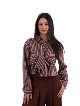 Camicia Pinko 106672 A33Q da donna marrone e rosa.