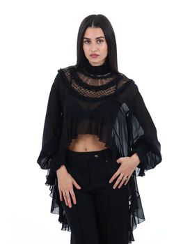 Blusa Elisabetta Franchi CA20367E2 da donna nera.
