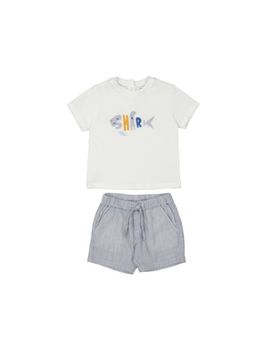Completo Mayoral 1253 da bambino bianco blu.