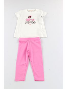 Set Liu Jo KA5019J5003 da bambina bianco+rosa.