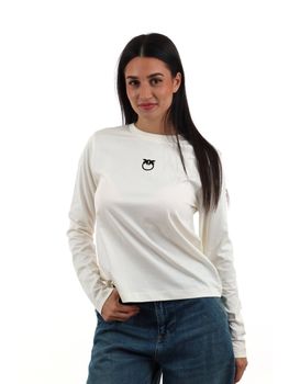 T-shirt Pinko 107292 A3HP da donna beige.