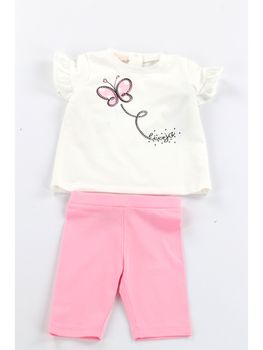 Completo Liu Jo HA4055J5003 da bambina bianco e rosa.