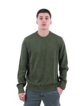 Maglione Tommy Jeans DM0DM21787 da uomo verde scuro.