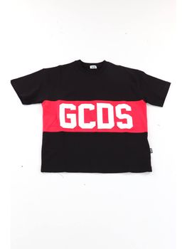 T-shirt GCDS Z0UJQC585J105 da bambino nero+rosso.
