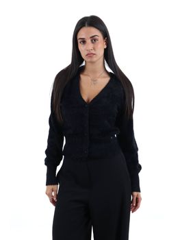 Cardigan Yes Zee M092 IS00 da donna nero.