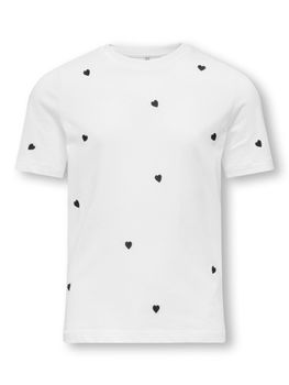 T-shirt Only Kids KETTY LIFE 15368599 da bambina bianca nera.