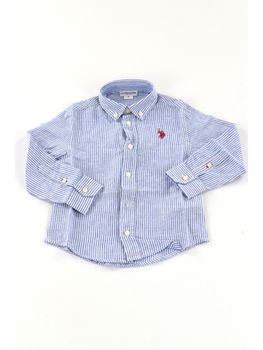 Camicia U.S.Polo ASSN.504004 2067 da bambino bianca e blu.