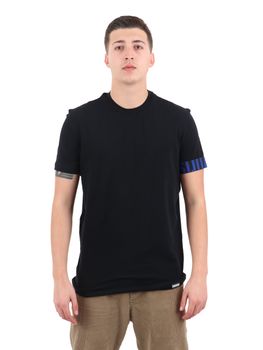 T-shirt Dsquared2 D9M3S5770 da uomo nero+blu.