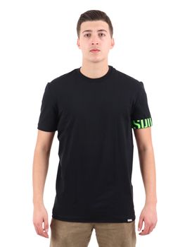 T-shirt Dsquared2 D9M3S5770 da uomo nera+verde.