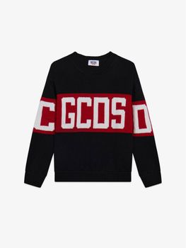 Maglione GCDS Z0UJQF621K347 da bambino nero+rosso.