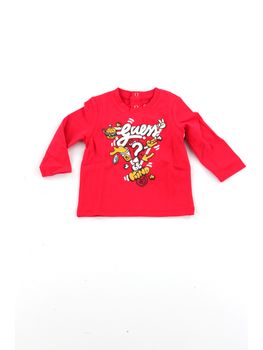 T-Shirt Guess I4YI02 K8HM4 per neonati rossa.