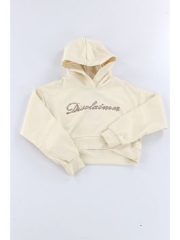 Felpa Disclaimer 26IDK59206 da bambina latte.
