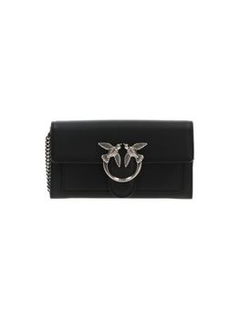 Portafoglio Pinko 100062 A0F1 da donna nera e argento.