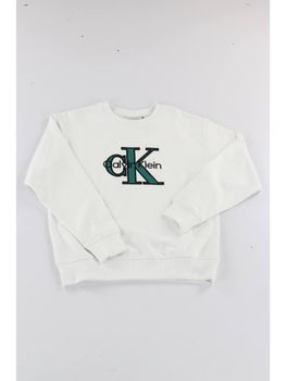 Felpa Calvin Klein LVCKTJB43B da bambino bianca.