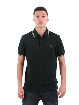 Polo Fred Perry M3600 Y65 da uomo verde scuro.