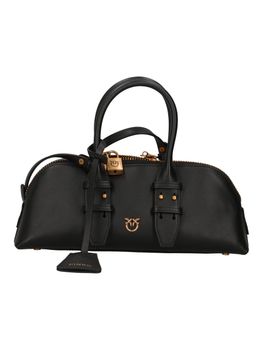 Borsa Pinko 105334 A0QO bowling da donna nera e oro.