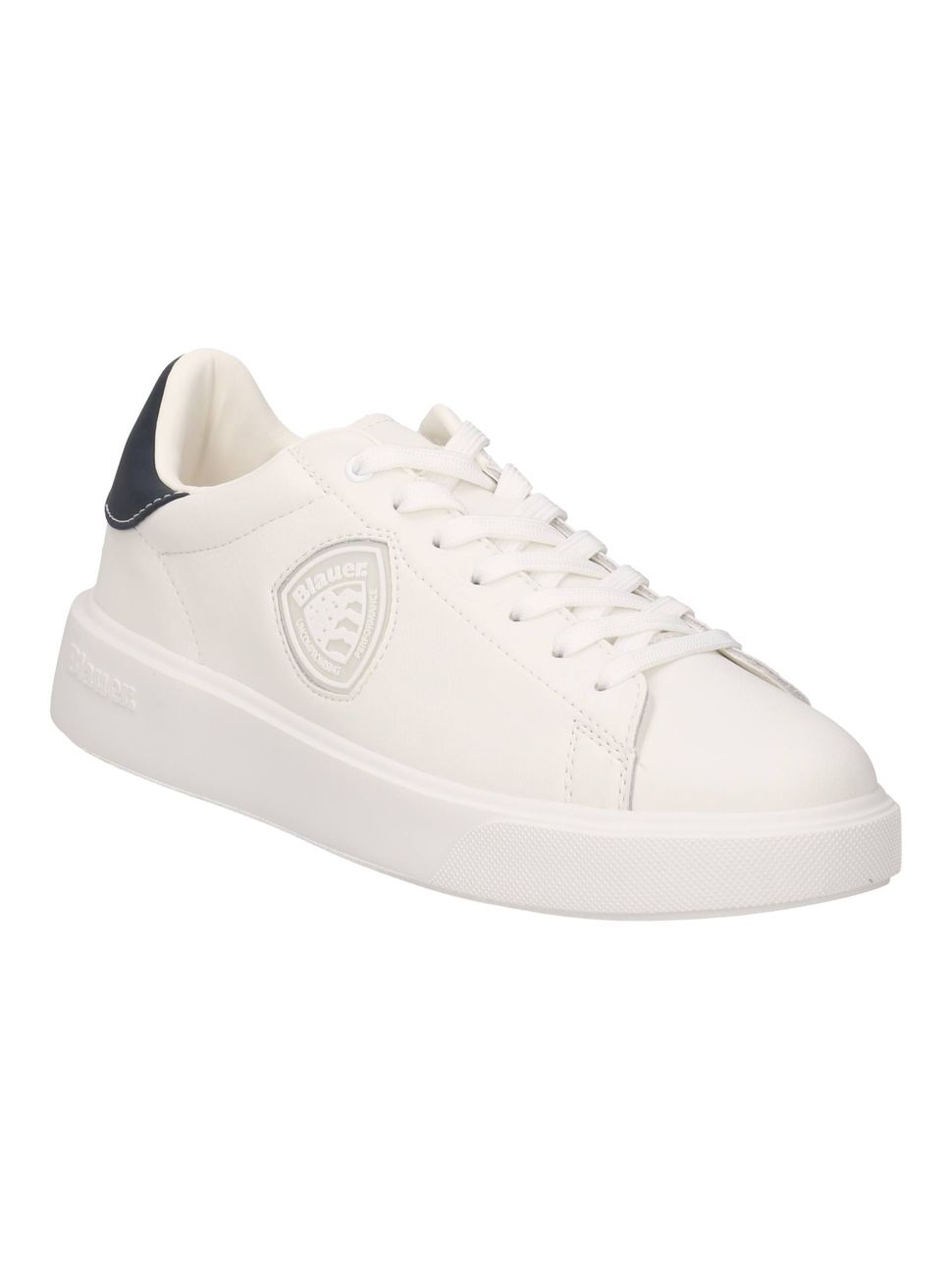 Blauer S6BUCK07 Sneakers Bianche/Navy | Scarpe In Pelle Con Lacci | Modello Sportivo E Elegante