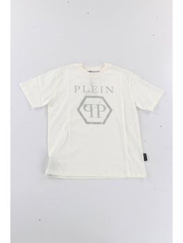 T-shirt Philipp Plein F6PHJGTH022 da bambina bianca.