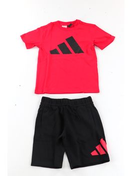 Set Adidas JC9716 da bambino nero e rosso.
