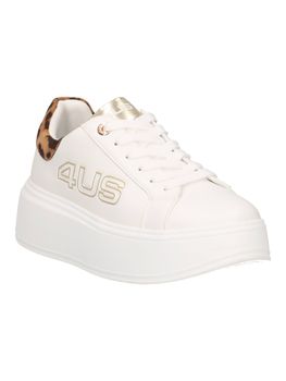 Sneakers 4US 4BX103 da bambina bianca+leopardato.