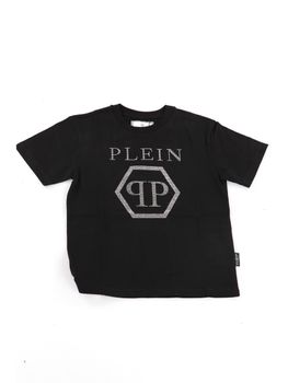 T-shirt Philipp Plein F6PHJGTH022 da bambina nera.