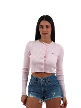 Cardigan Tommy Jeans DW0DW22023 da donna pink.